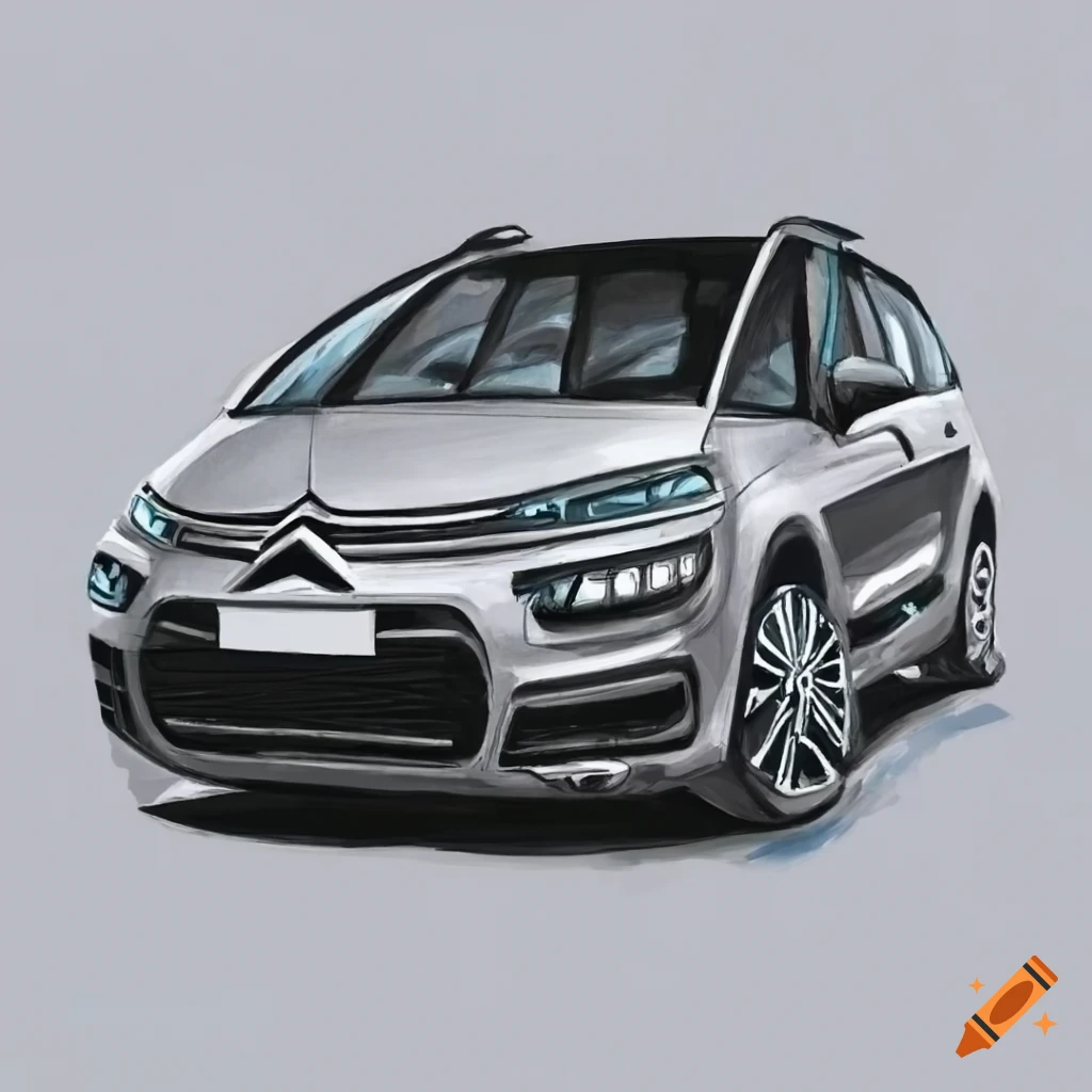Drawing grey citroen c4 picasso on Craiyon