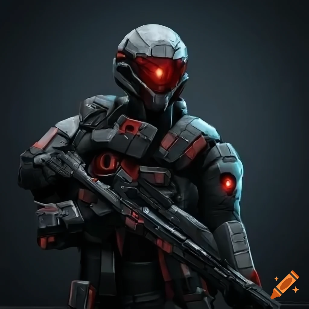 Sci-fi faction, sleek, soldiers, sci-fi soldiers, black and red, rage ...