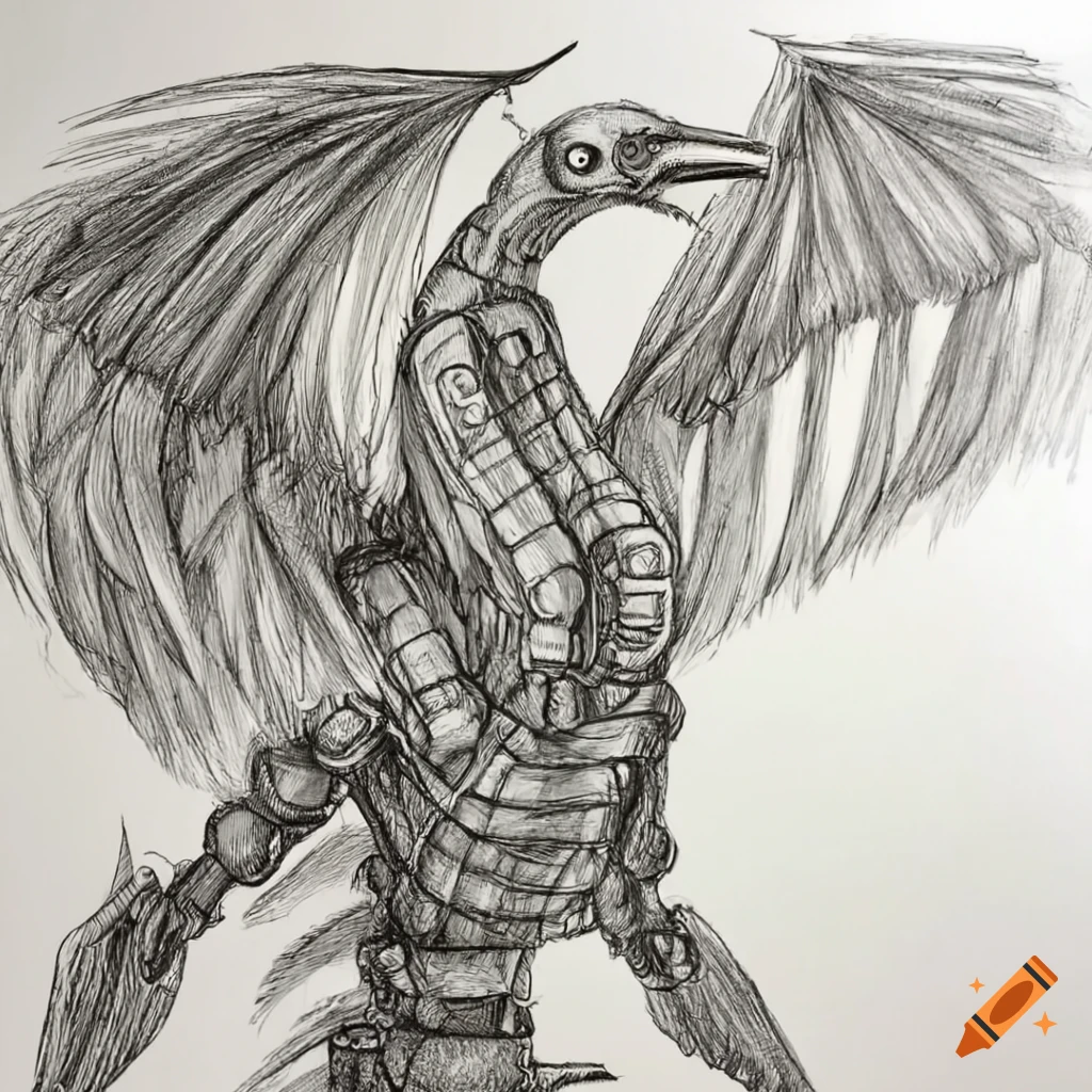 crow head drawing