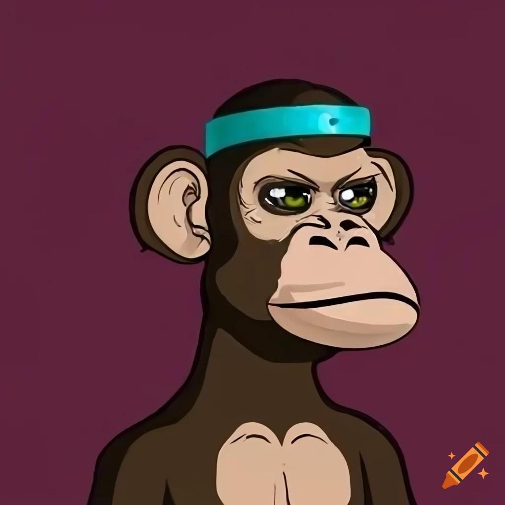Monkey ape nft avatar art crypto style business eyes on Craiyon