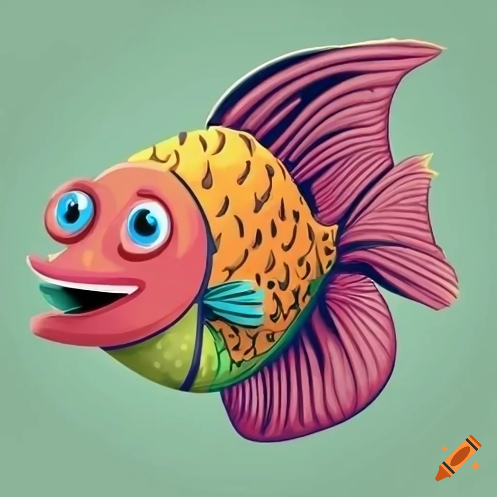 Fish cartoon on Craiyon