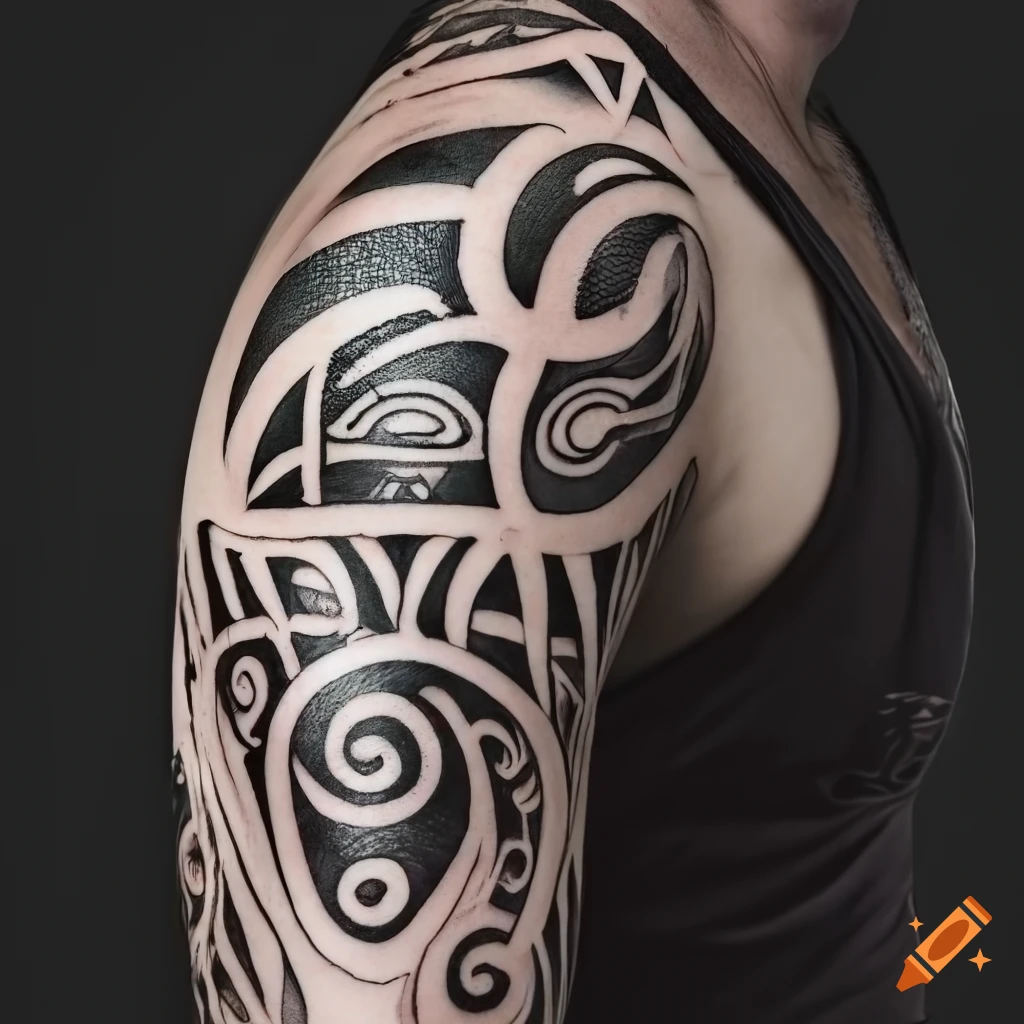 Temporary Tattoo Tribal Maori Polynesian Turtle Black Shoulder Arm Mens  Womens | eBay