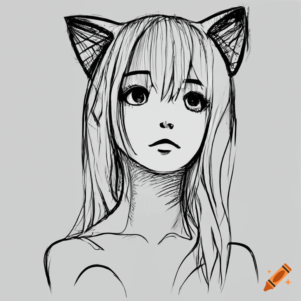 Anime Girl Cat Ears Cigarette Hand Stock Vector by ©babiichuk.lyuda26  521632138
