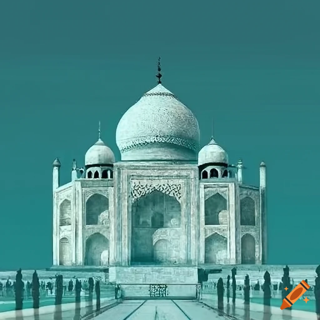 Taj Mahal — a pen and ink drawing by K.P. Singh