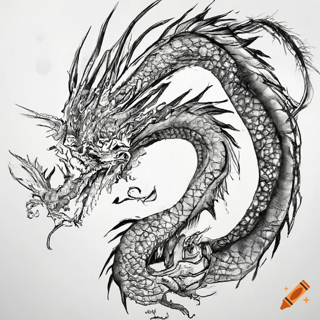Free Tattoo Chinese Dragon Japanese Dragon Drawing - Dragon Basic Drawing  Tribal - Free Transparent PNG Clipart Images Download