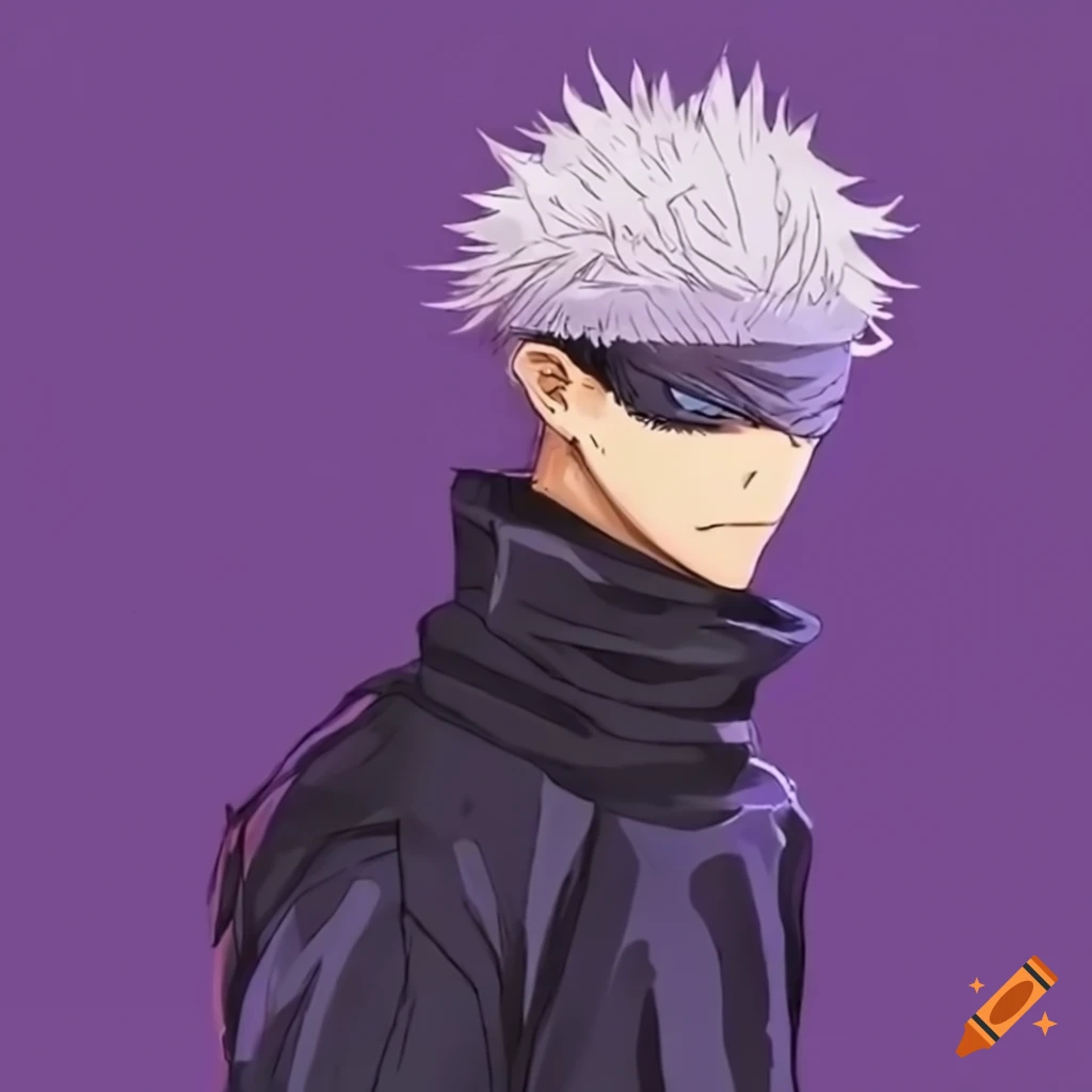 Satoru Gojo with his signature blindfold and serious expression on Craiyon