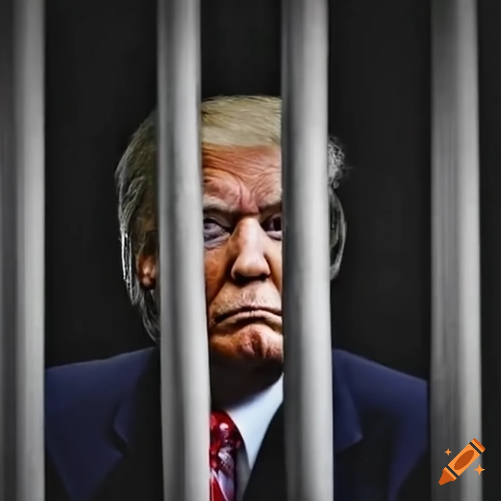 Donald trump behind bars on Craiyon