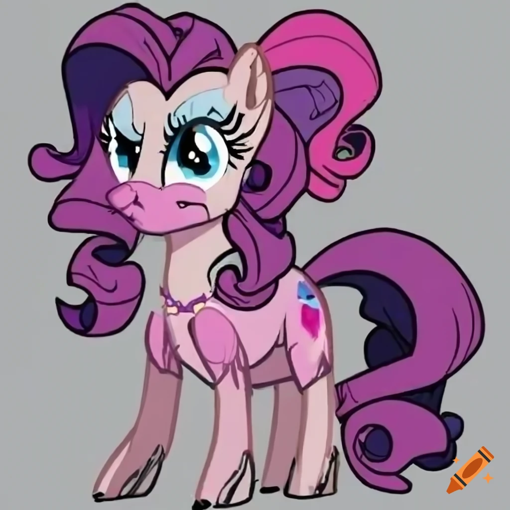 Pinkie pie and rarity fusion on Craiyon