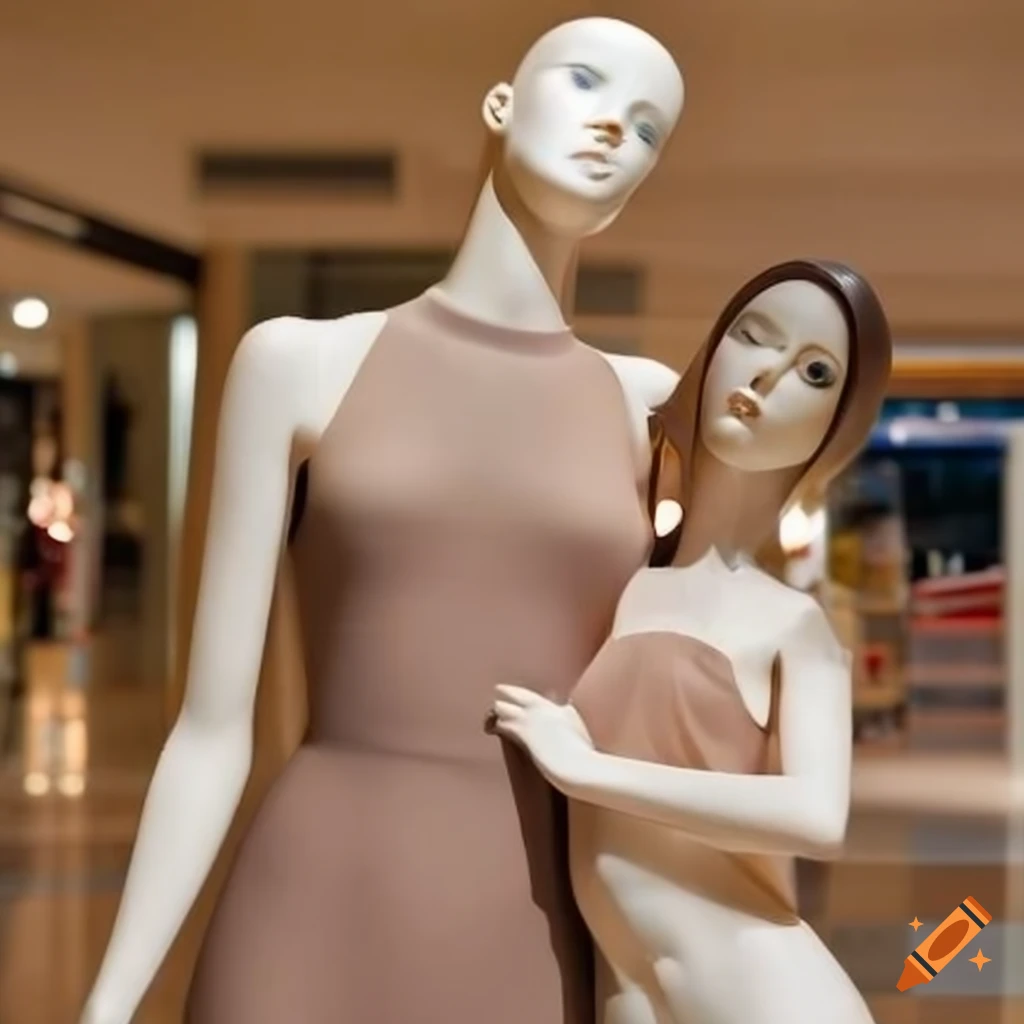 Mannequins living in a mall on Craiyon