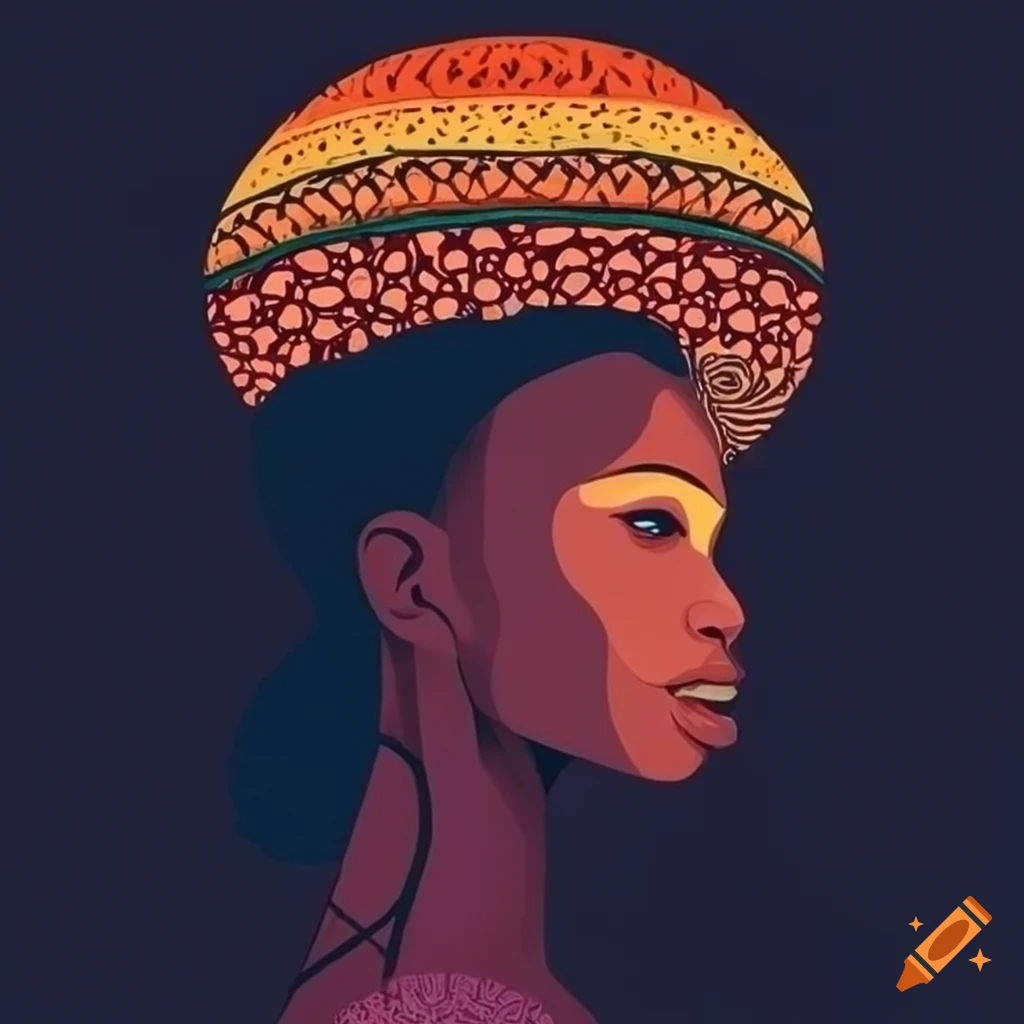 Vibrant bohemian faceless silhouette art inspired by african traditions ...