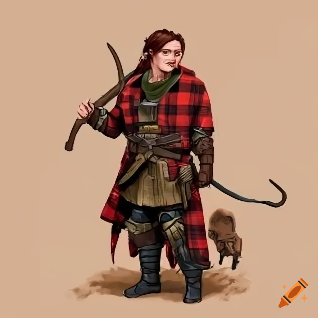 Dnd ranger wearing buffalo check plaid