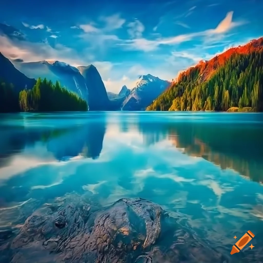 HD wallpaper: blue mountain lake ultra hd 8k resolution 7680x4320 download