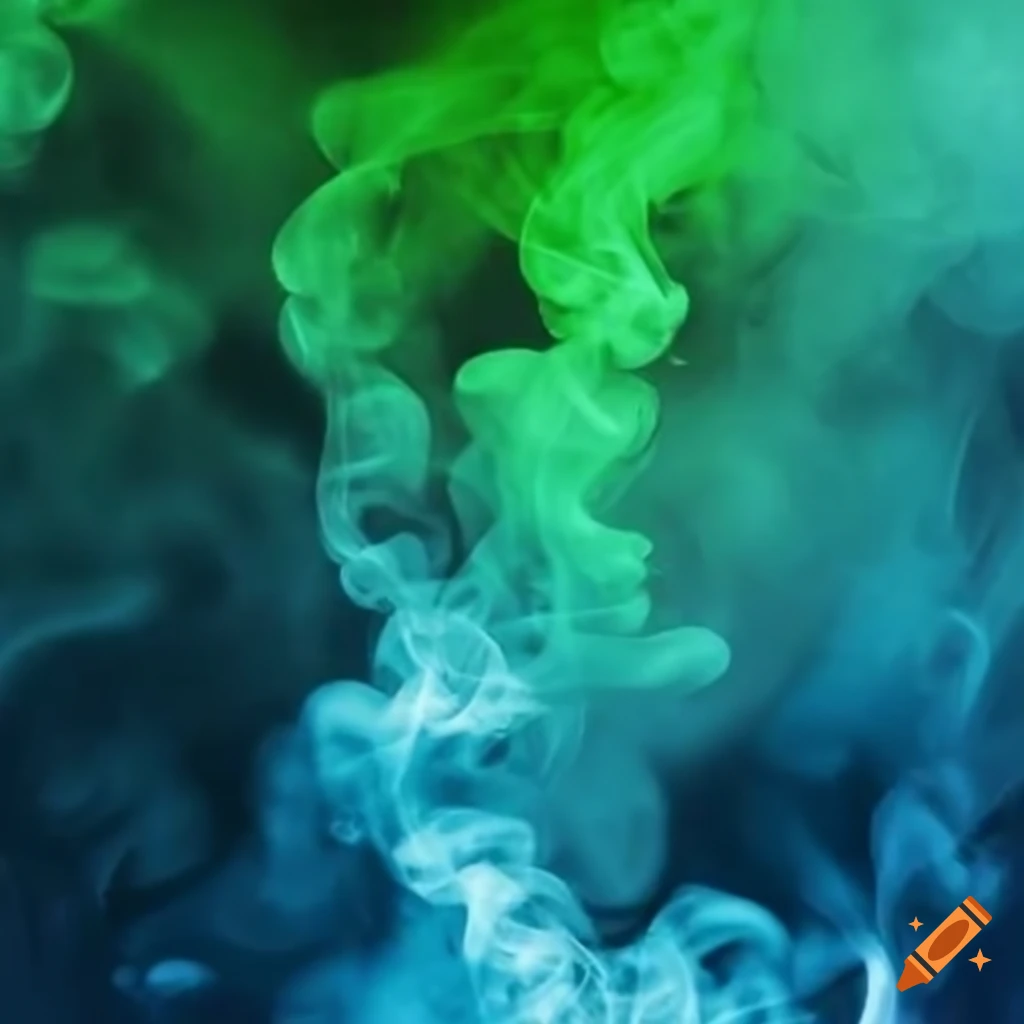 Green smoke in blue water on Craiyon