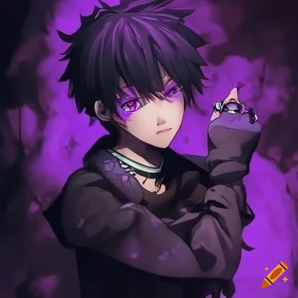 Cool Black to Purple Boy Hair