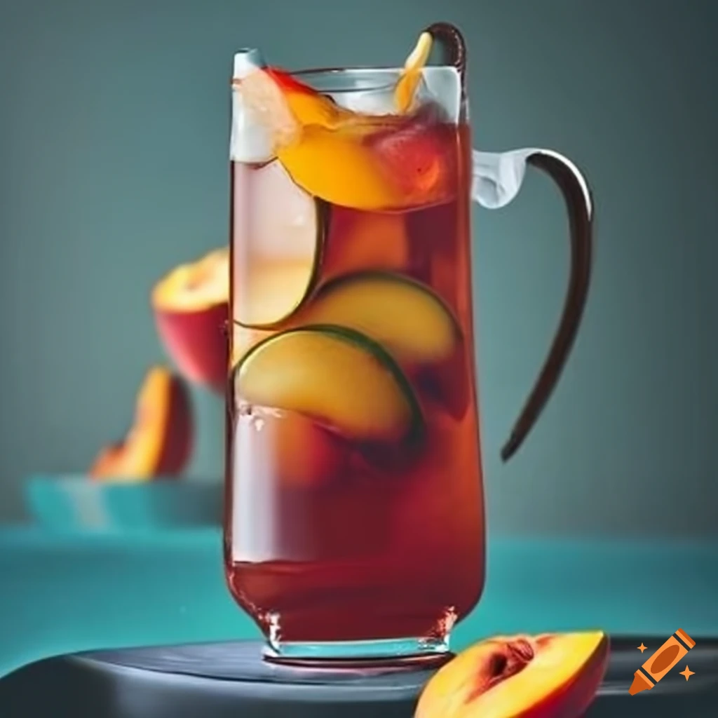 Peach iced tea on Craiyon