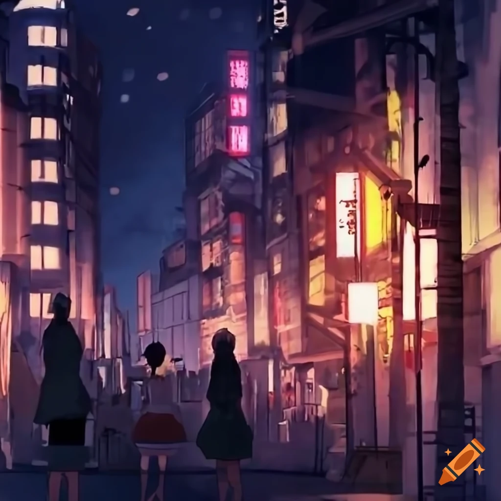 Tokyo night in anime, makoto shikai style on Craiyon