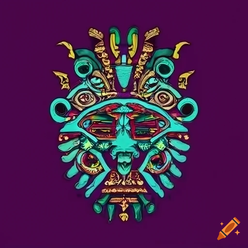 Anunnaki, aztec, logo, tribal, psychedelic, music, rave, vector