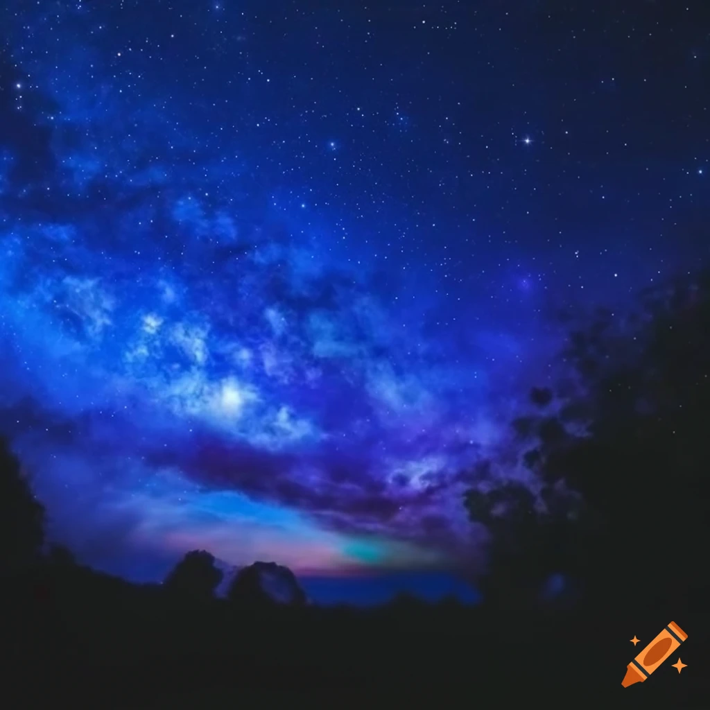 Blue Chill Dark Ambience Album Cover High Quality Realistic Starry Sky Moon