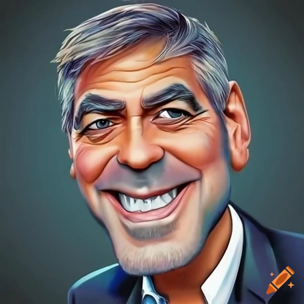 George clooney caricature on Craiyon