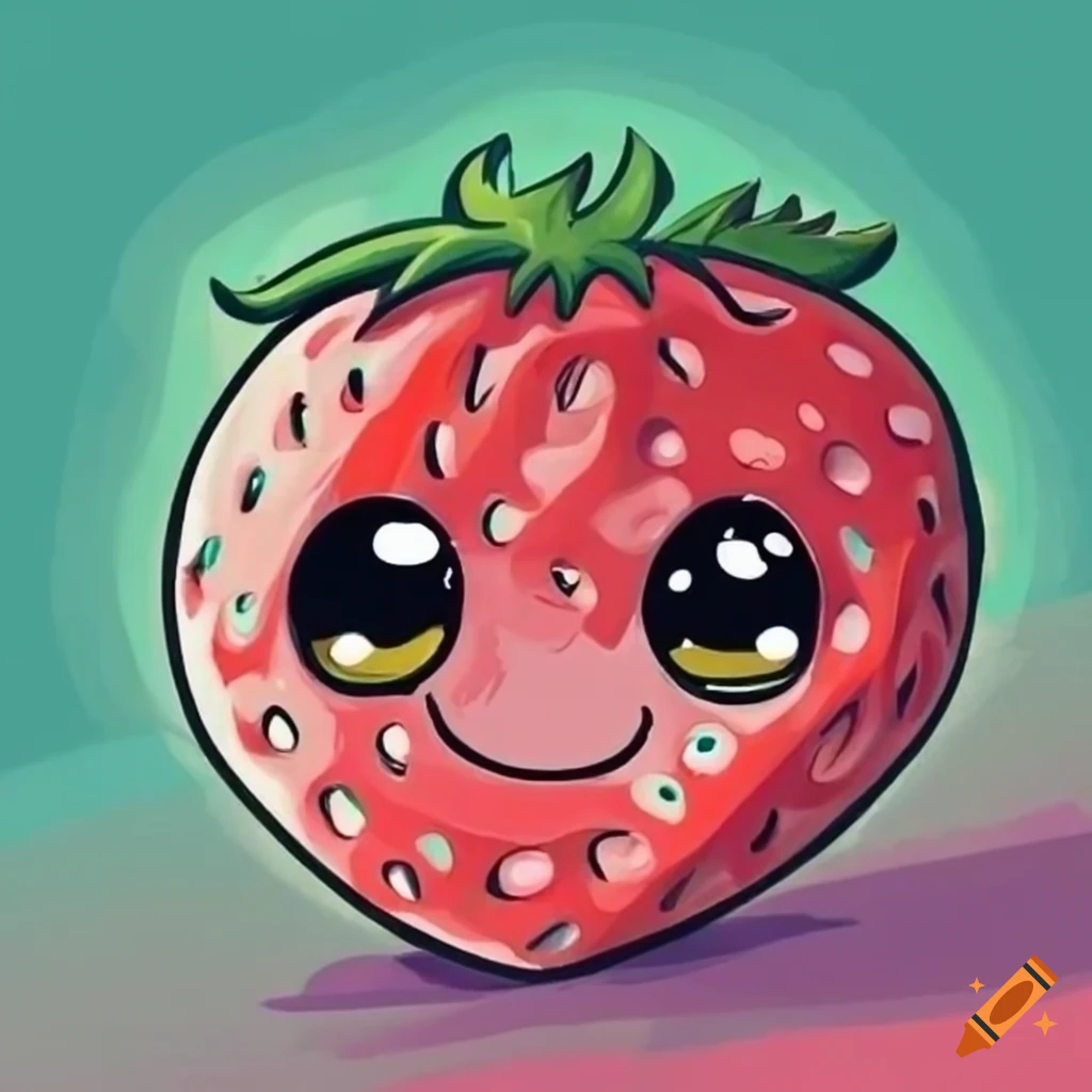 How to Draw a Strawberry Easy - Cute Fruit - YouTube
