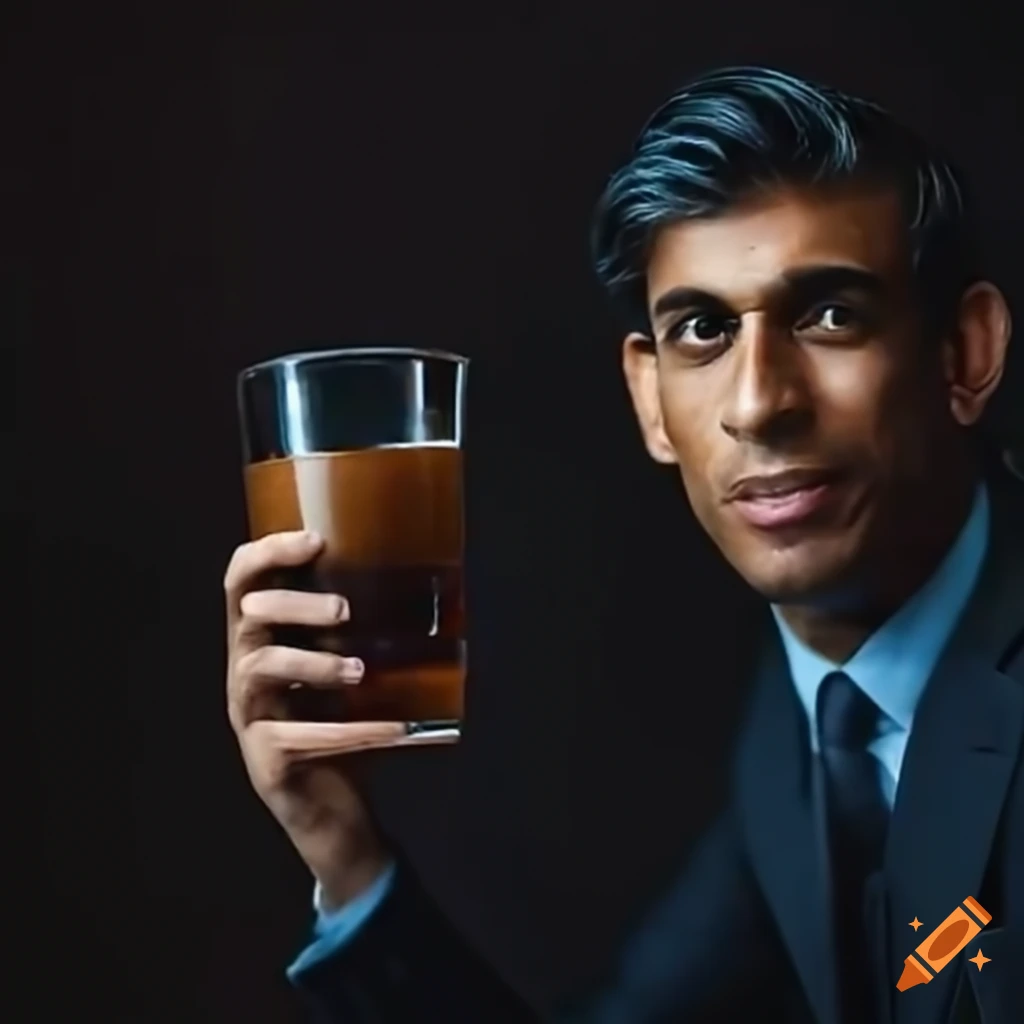 Rishi sunak pulling a pint