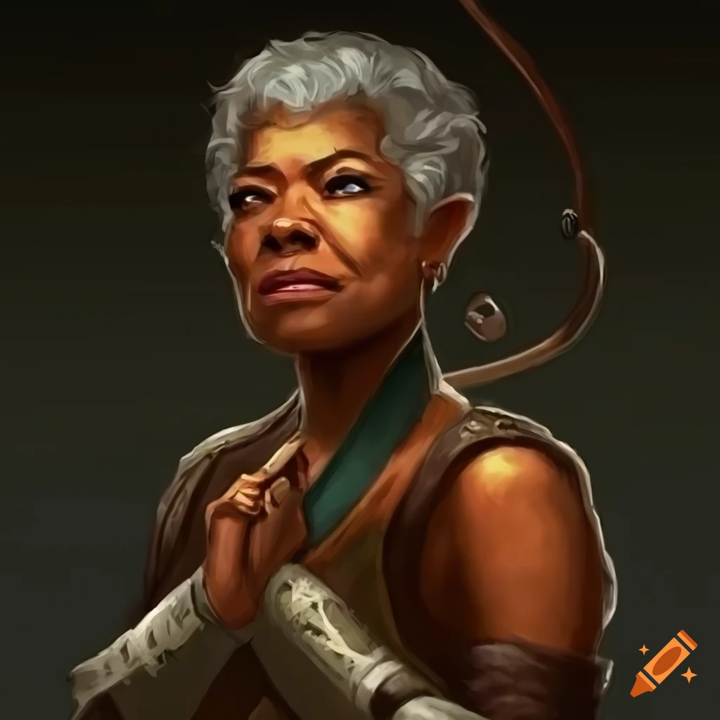 Mira Dnd Ranger Character Maya Angelou as a DND ranger character art on Craiyon