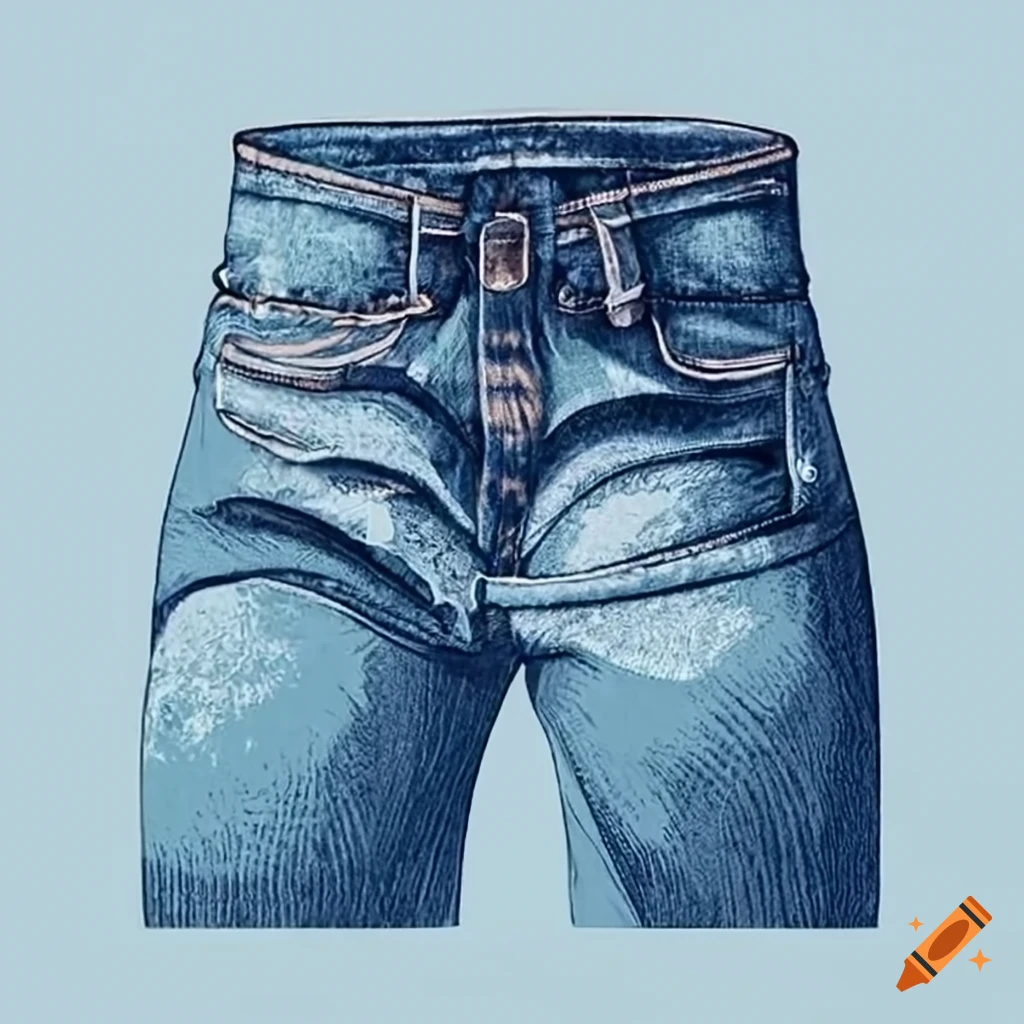 short sleeve crop top t shirt and casual denim shorts frayed raw hem ripped jeans  shorts flat sketch vector illustration Stock Vector | Adobe Stock