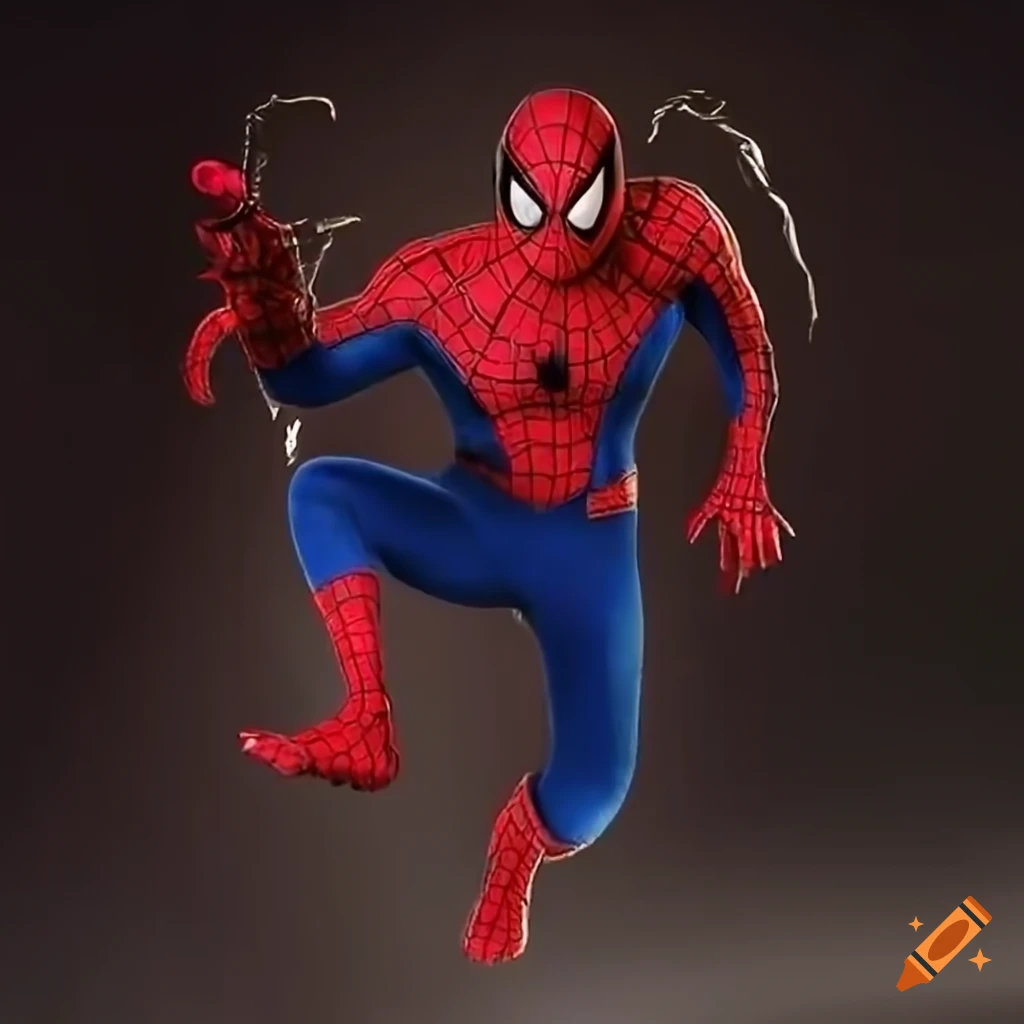 Spiderman, mascot, ultra realistic, baby, 4k, high resolution, spiderman is  ready to fight in a heroic pose that depicts courage and strength on Craiyon