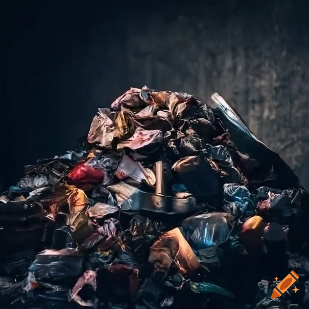Millions of objects in a trash pile, high detail, moody on Craiyon