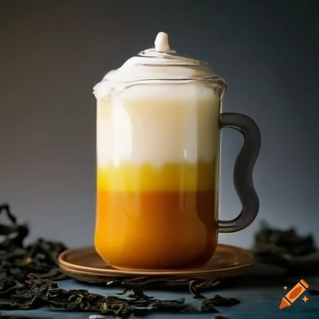 Epic oolong tea and a jar of milk on Craiyon