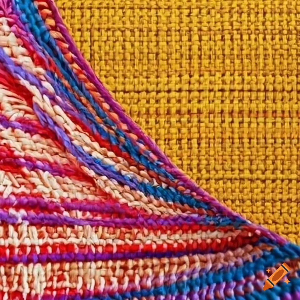 Traditional woven mat colors blue, red yellow and white to be used for