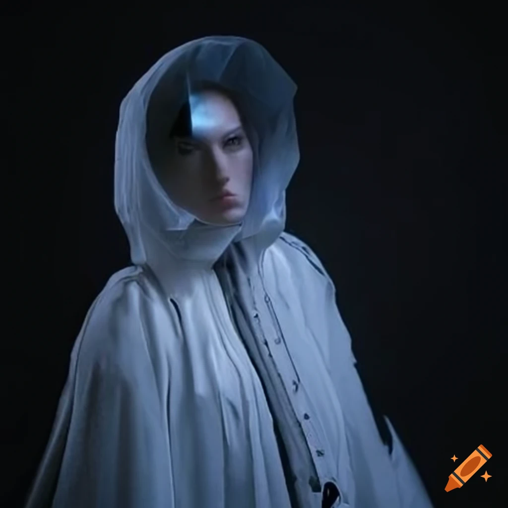 Highly detailed futuristic fashion for space travel, white, clean ...