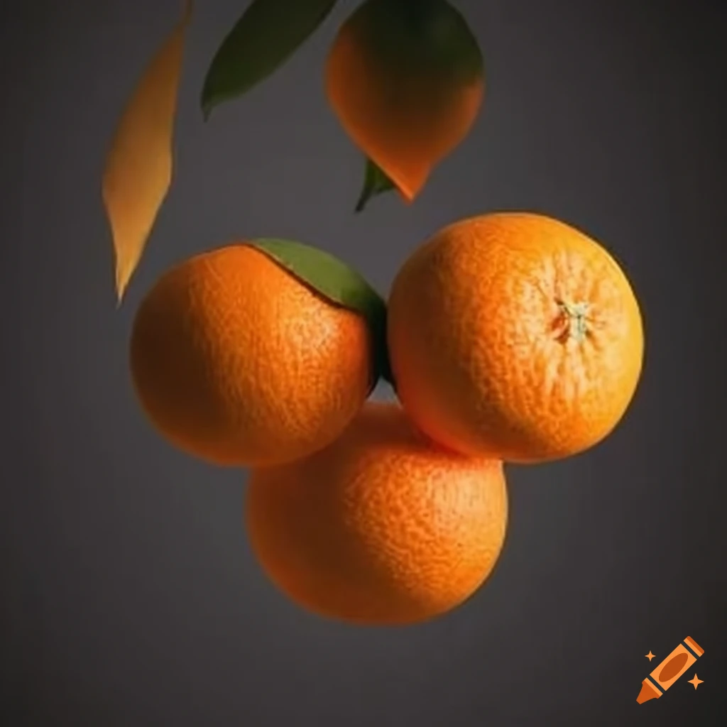 Oranges adorning trees on Craiyon