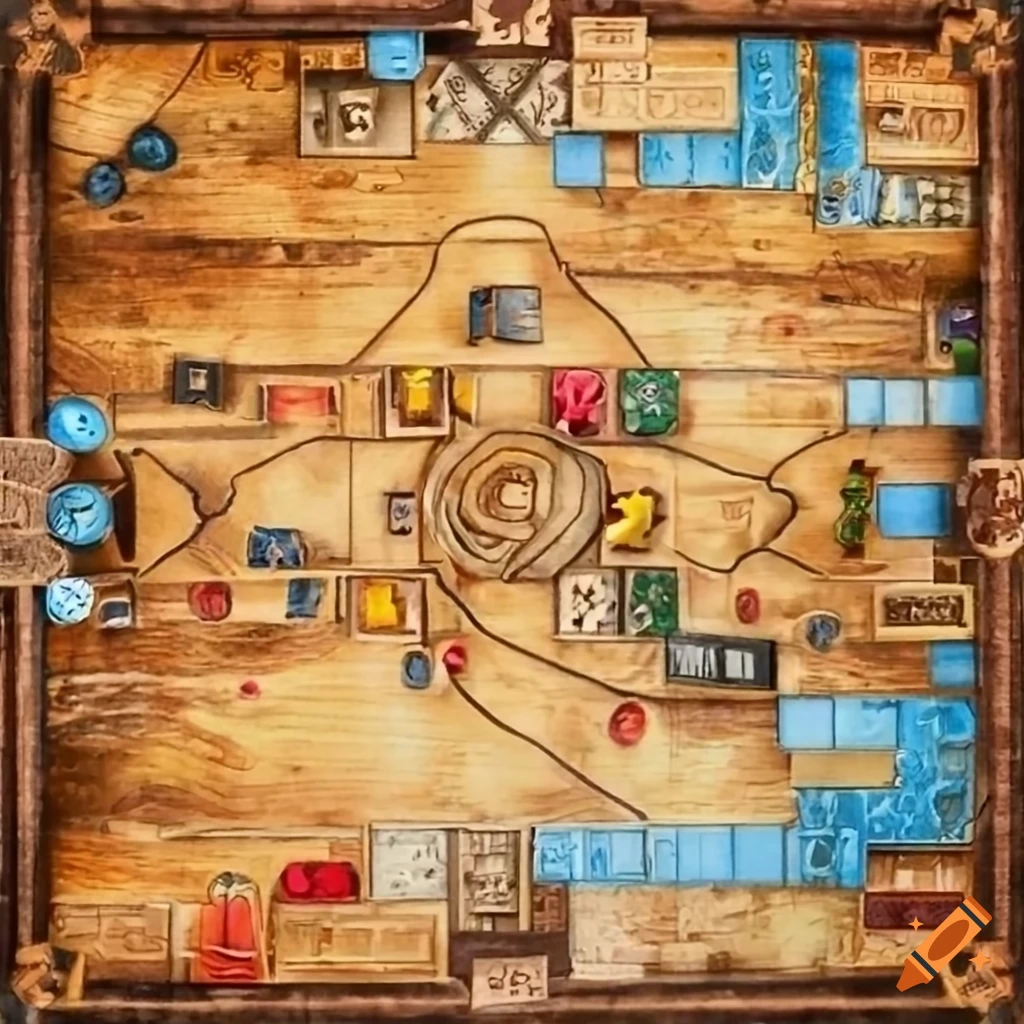 Wild west town board game top down board view