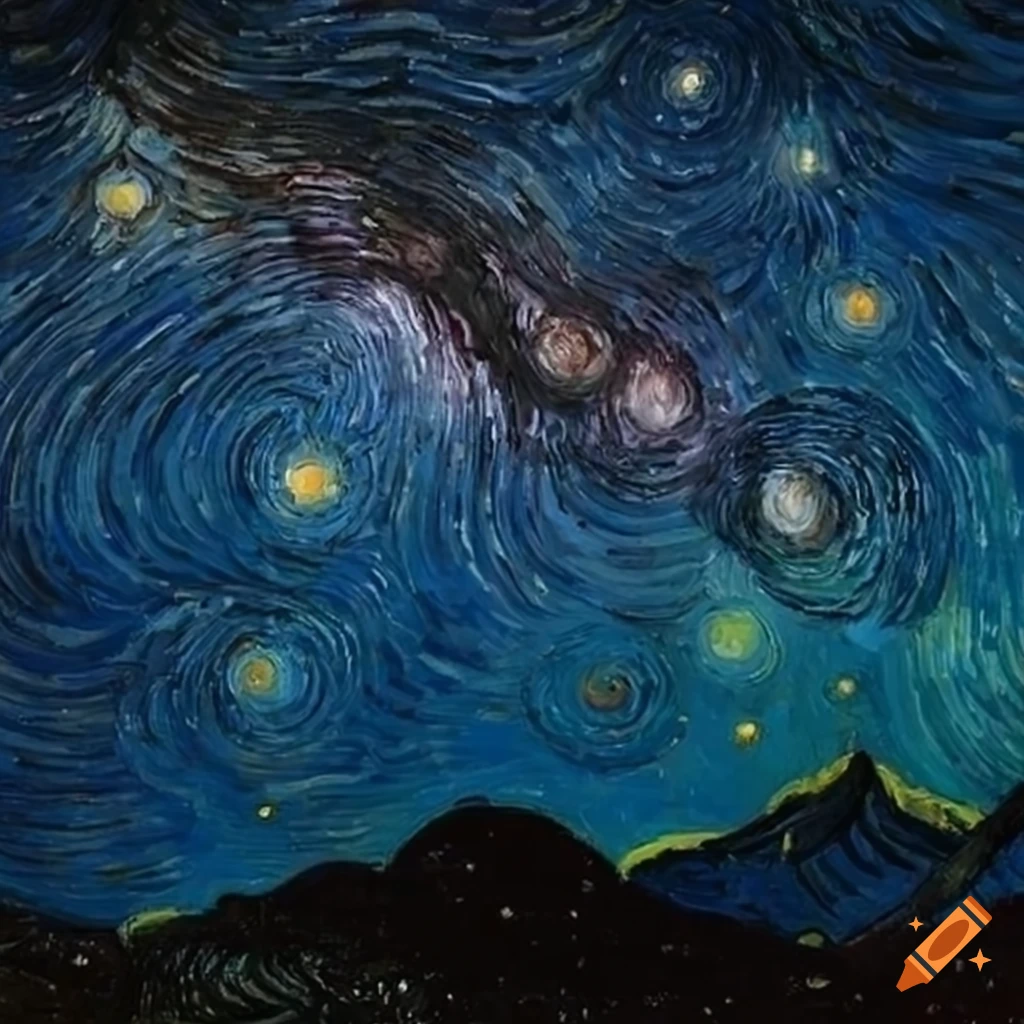 A van gogh painting of the galaxy
