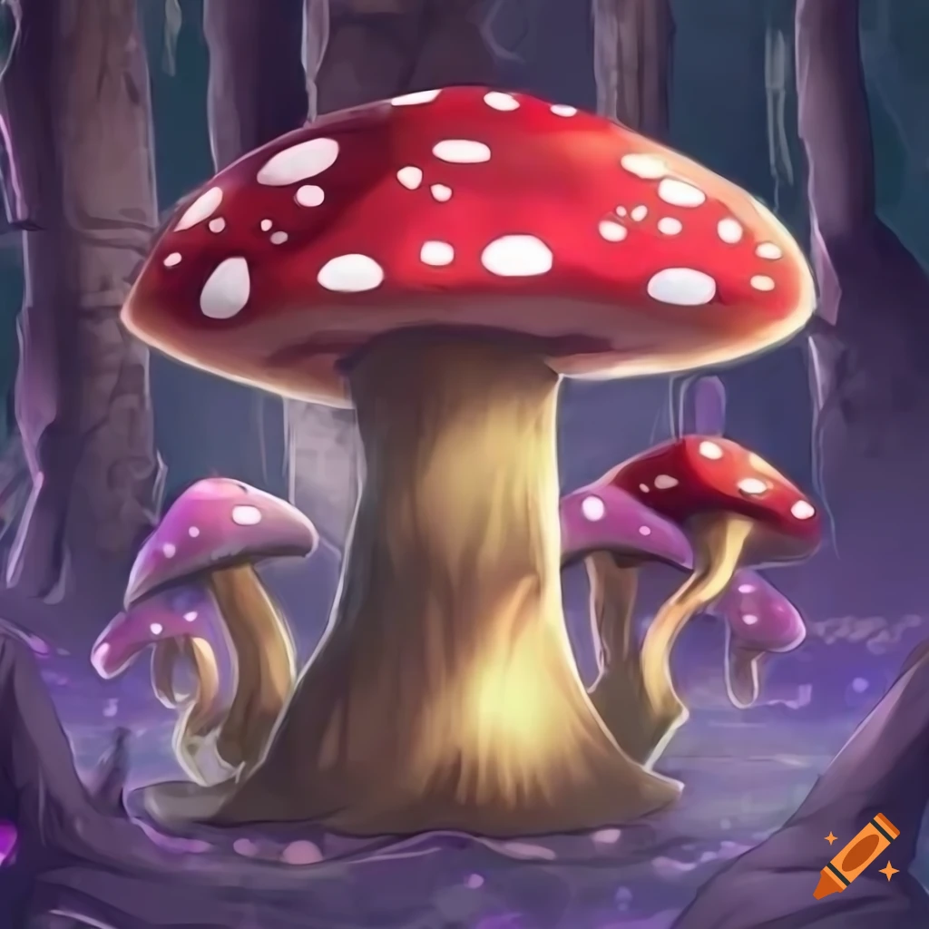 mushroom, anime fantasy illustration by tomoyuki | Stable Diffusion