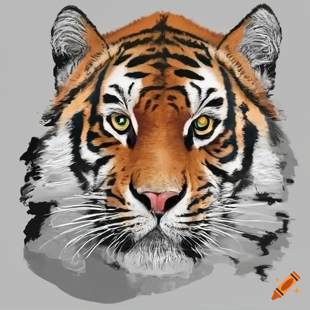 Tiger face drawing Stock Illustration by ©nico99 #43248231