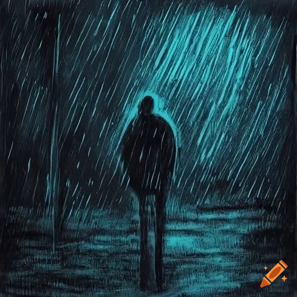 sad person standing alone