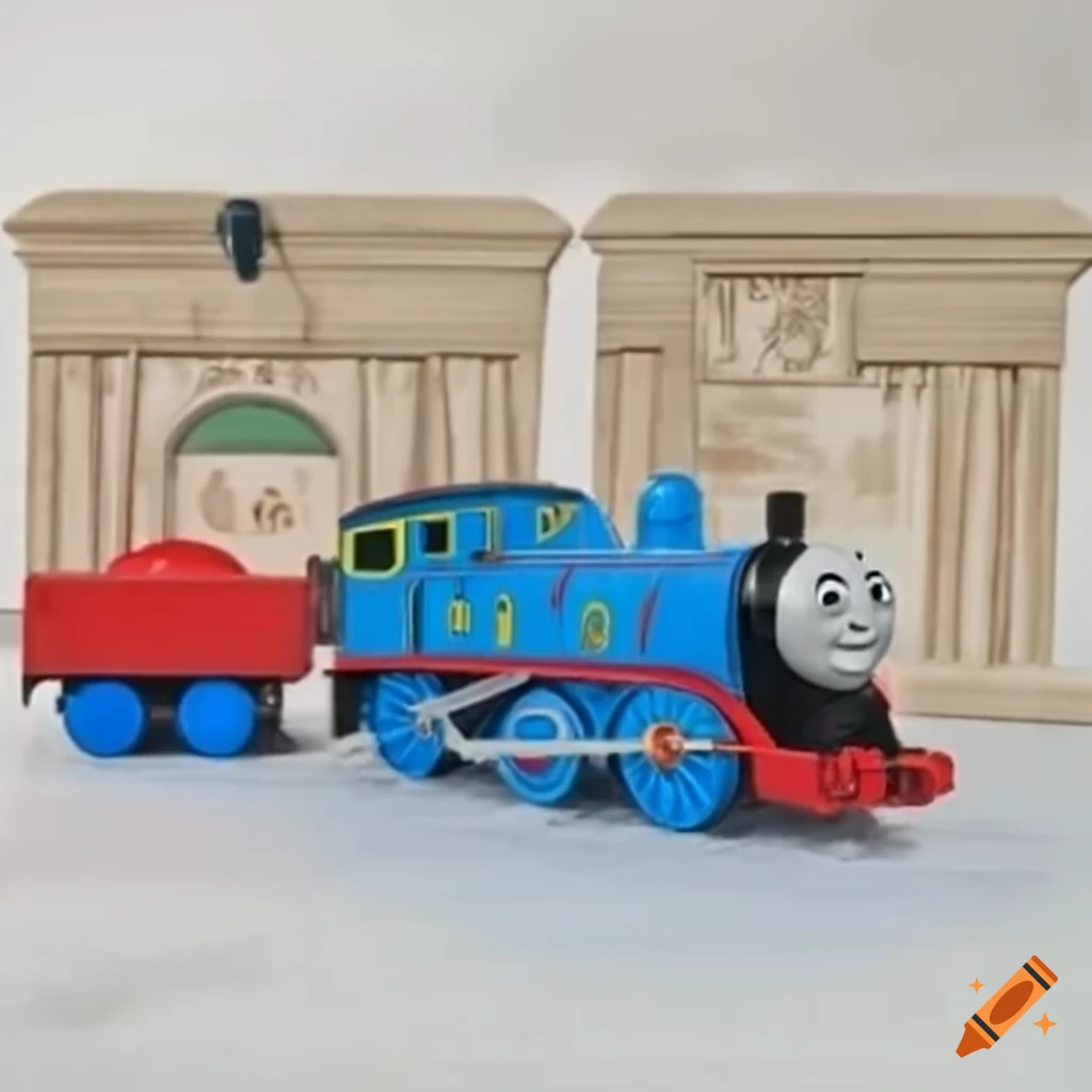 Thomas the blue little steam train on Craiyon