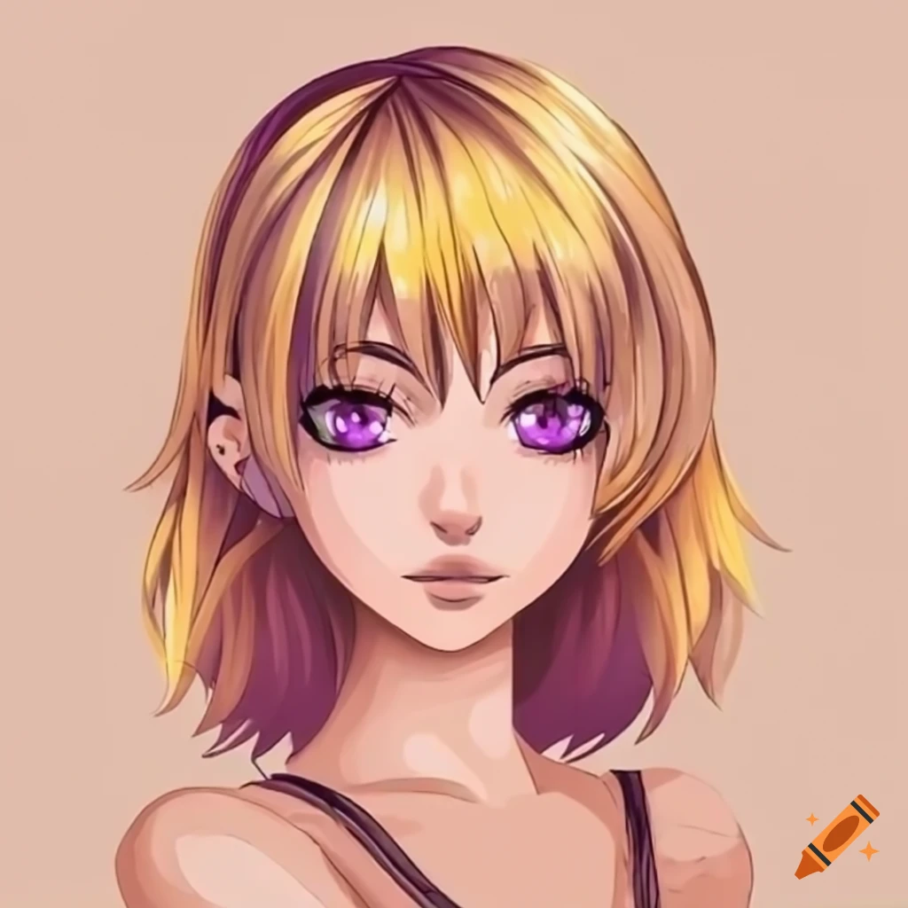 Anime Messy Layered Clipped Hair Blonde