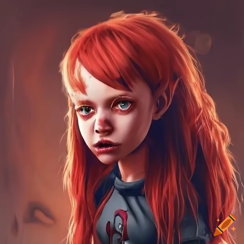 Innocent red headed gamer girl spooked