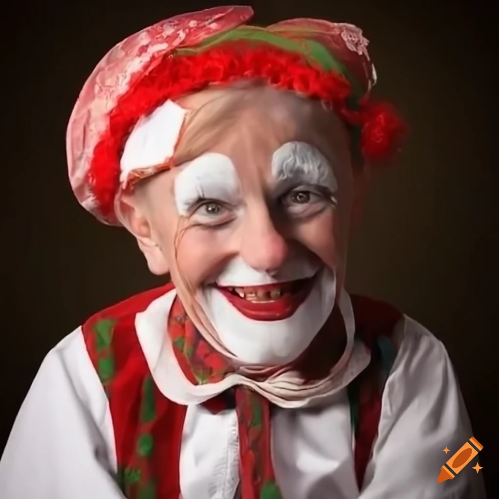 a cheerful clown in traditional Polish attire