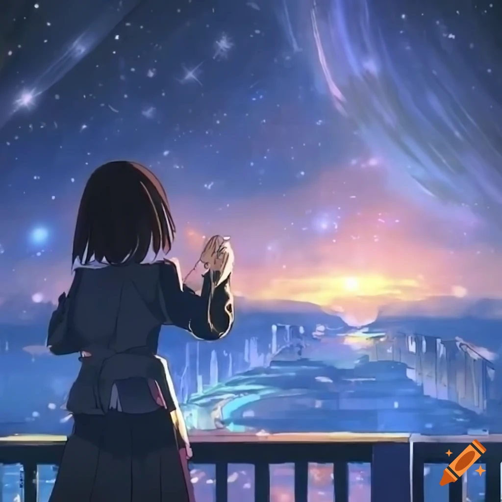 Anime Original Shooting Star Stars City Short Hair Black Hair Wallpaper |  Anime artwork wallpaper, Night sky wallpaper, Starry night art