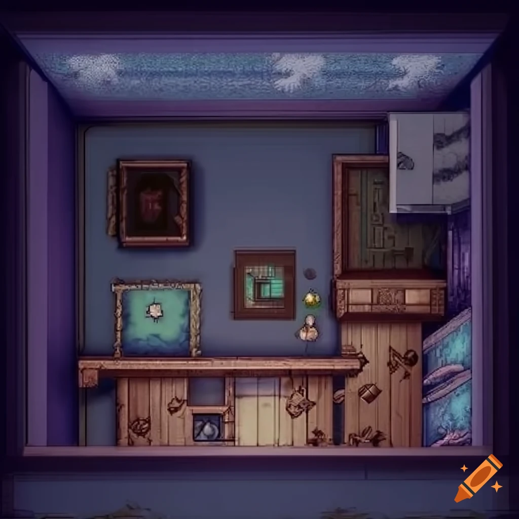 Detailed bedroom map for rpg maker on Craiyon