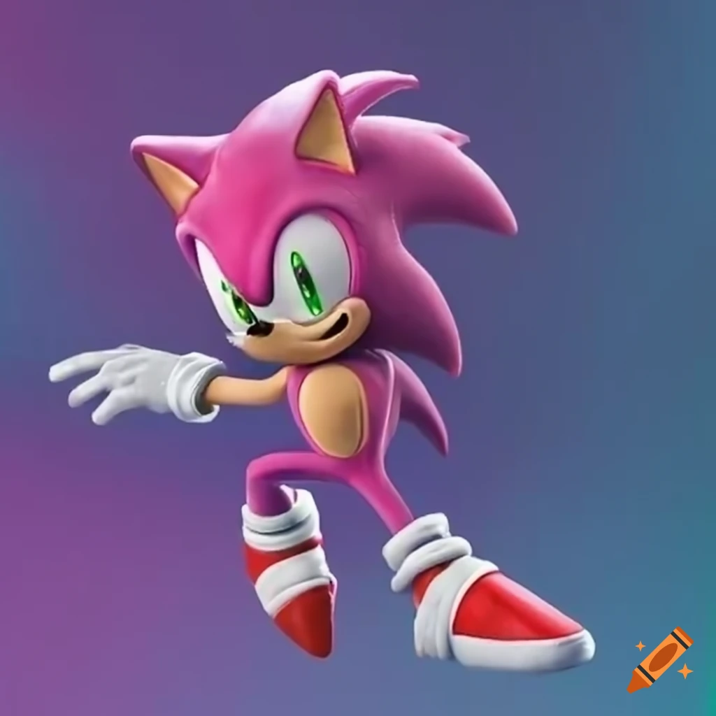 Sonic in pink sneakers on Craiyon