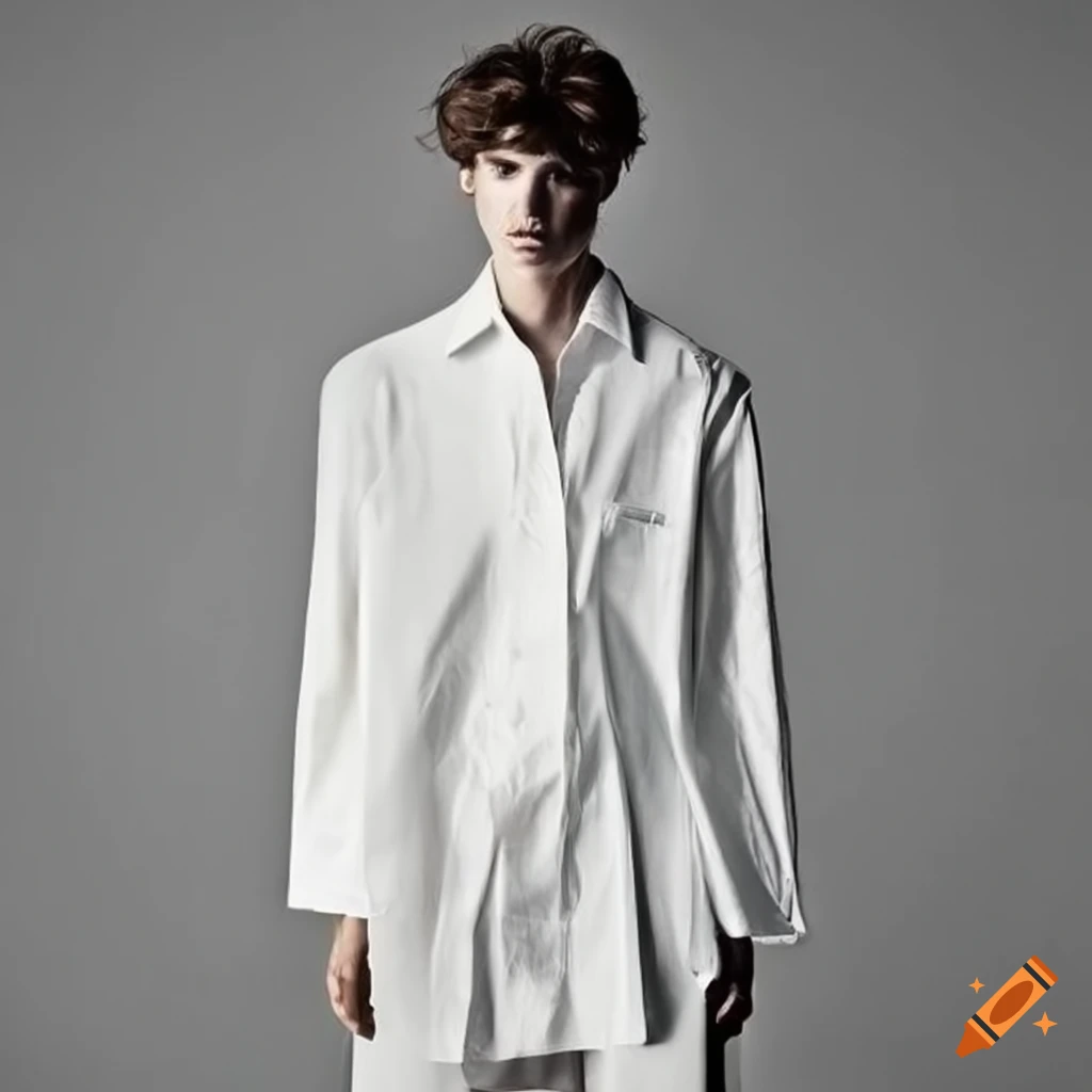 Loose men’s white shirt on Craiyon