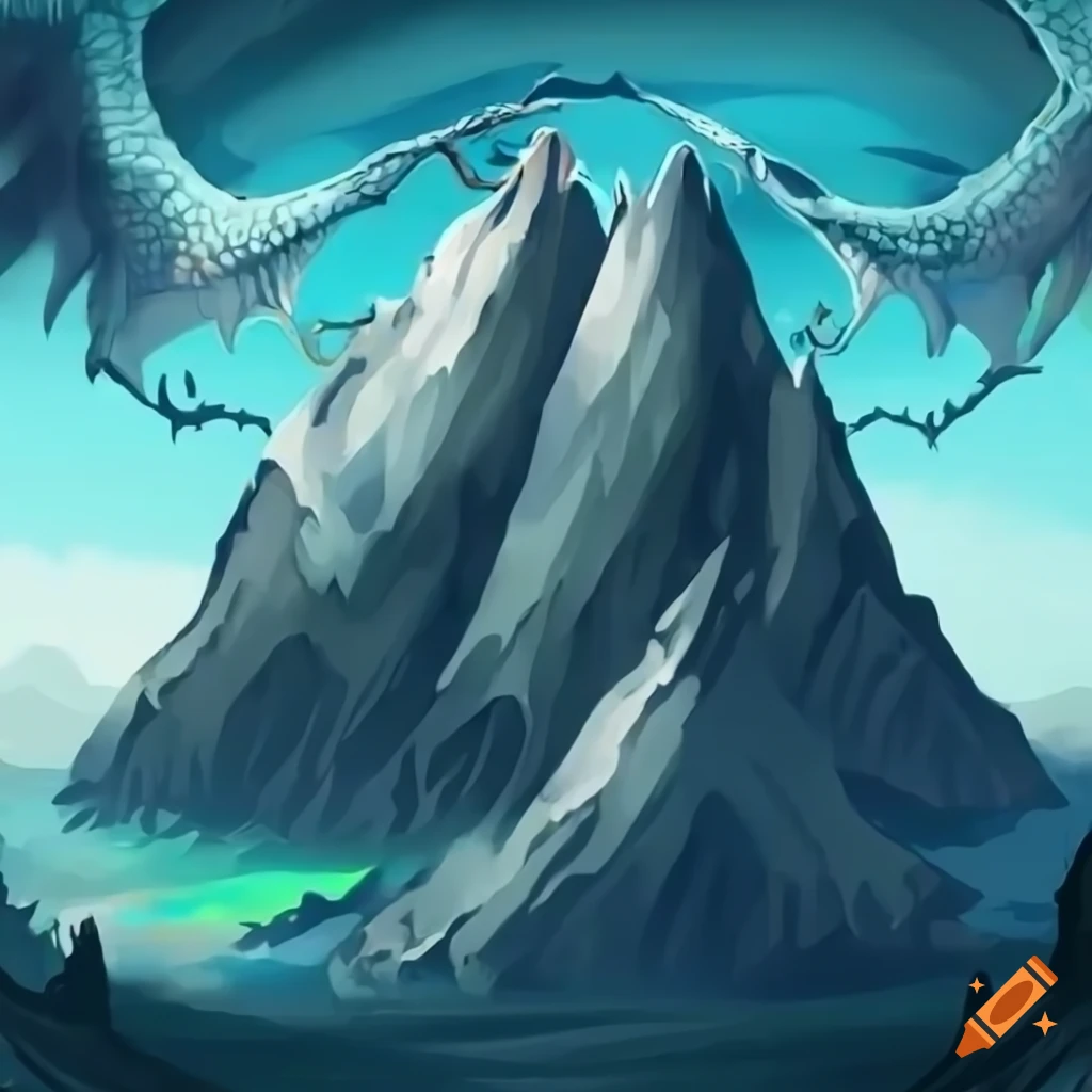 Draw A Beautiful Mountain With Dragon Battle And Wide Image draw-a-beautiful-mountain-with-dragon-battle-and-wide-image