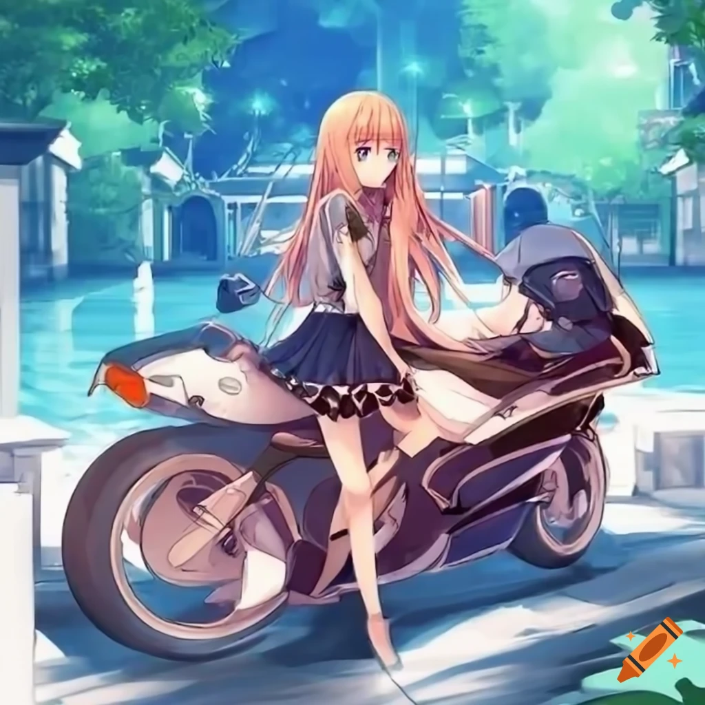 Anime Girl Bike | Decorate Posters