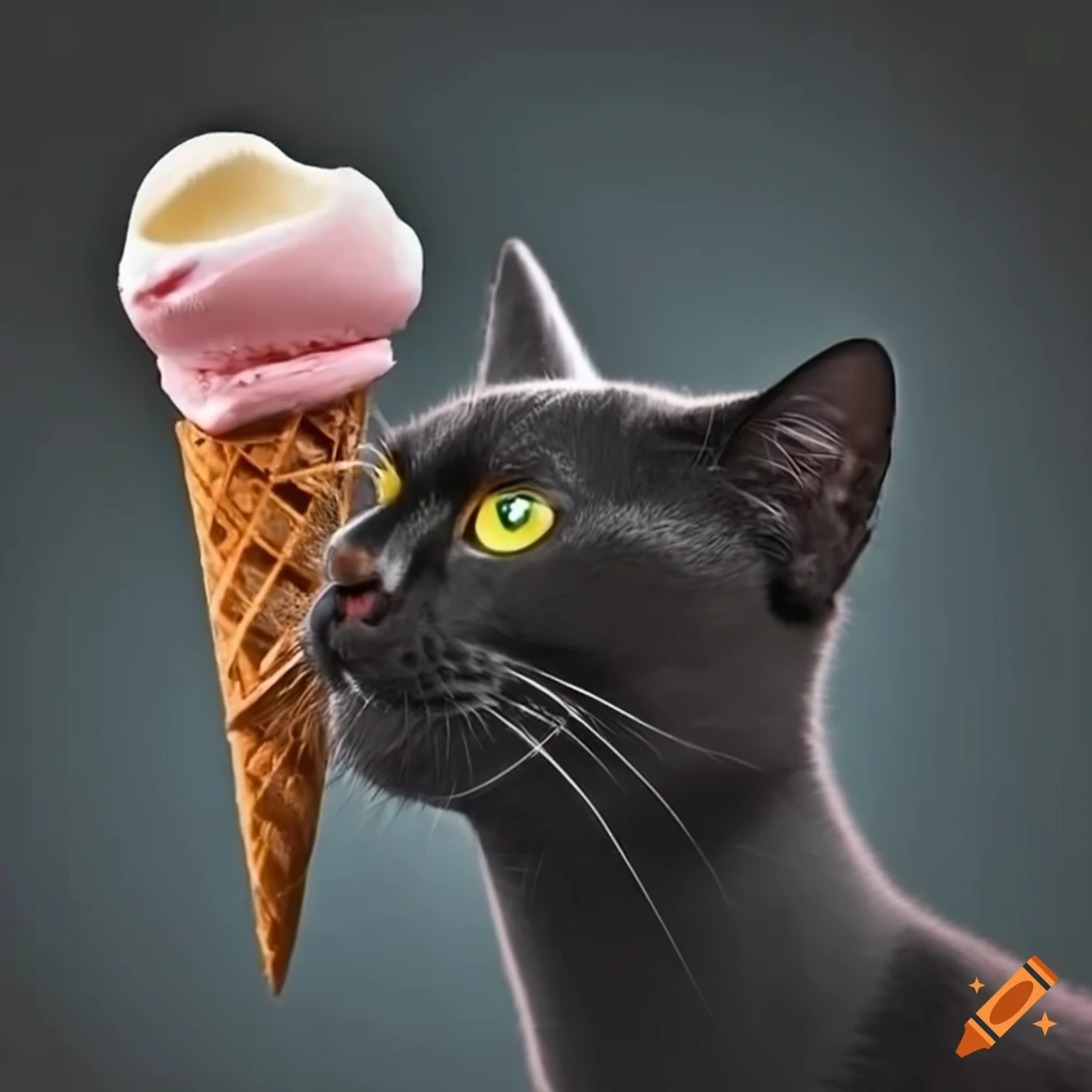 Black Cat icon in Ice Cream Style