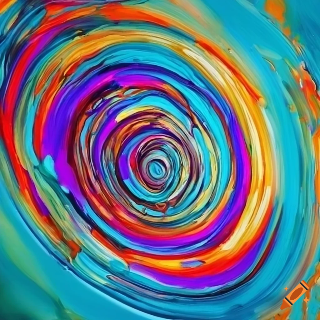 Colorful spiral art on Craiyon